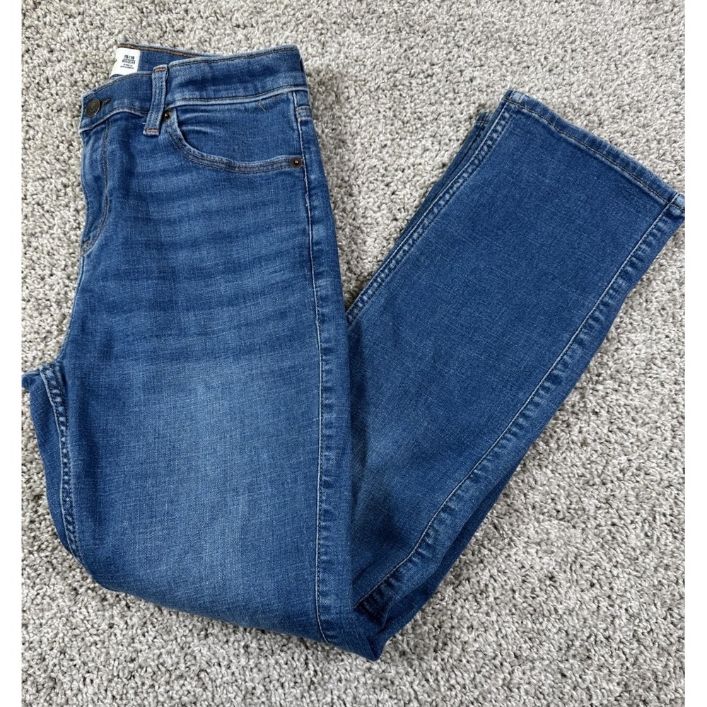 Abercrombie Kids Girls Straight Leg Jeans Medium Wash Denim Blue 15 / 16 Regular